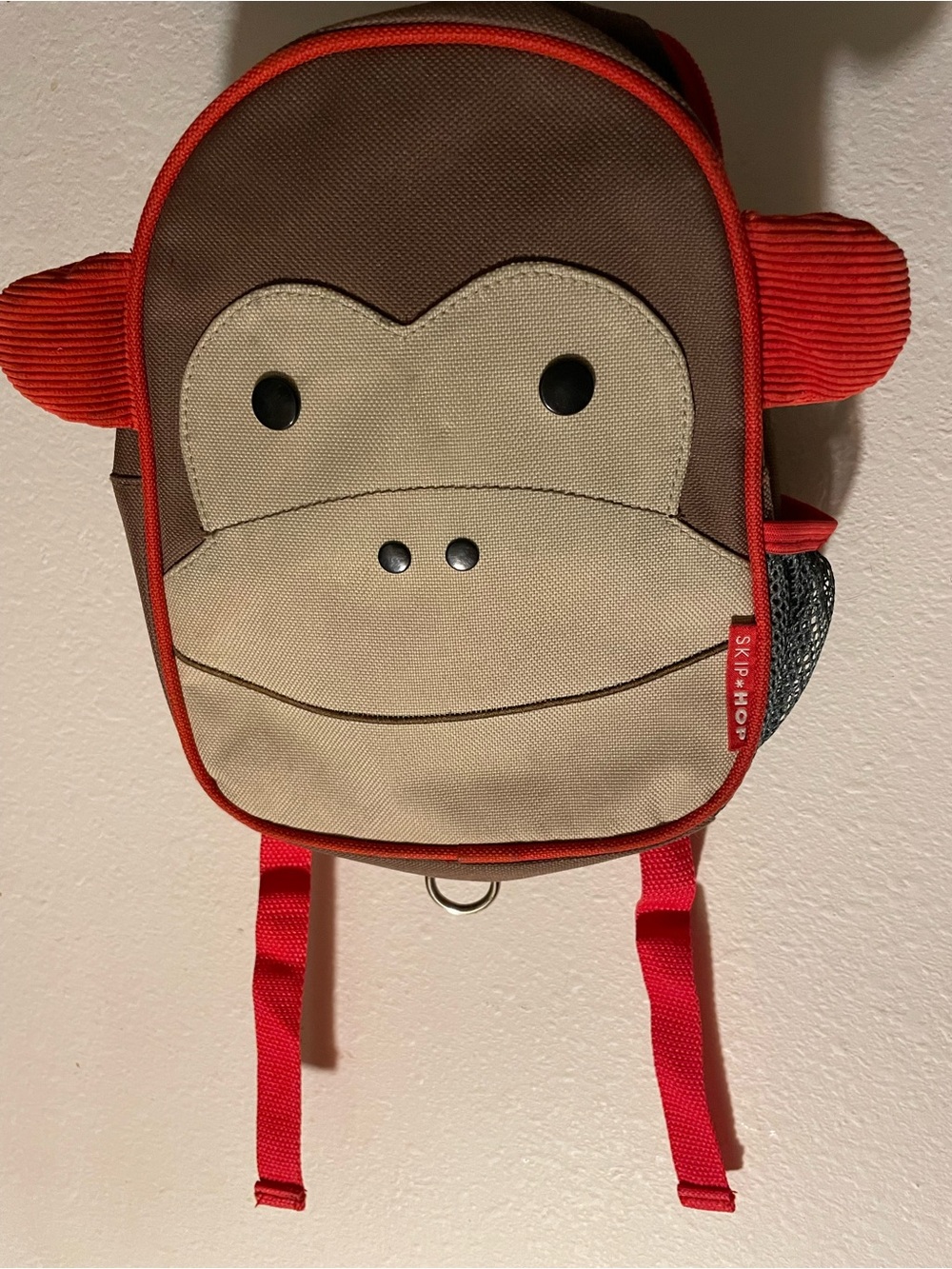 Skip Hop Monkey Kids Backpack in Red, Brown, and Cream